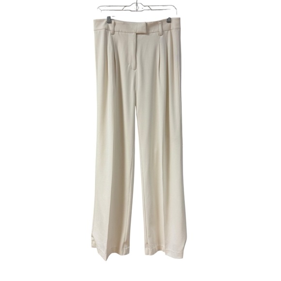 J. McLaughlin Newman Pants Trousers Wide Leg Pleated Size 6 Cream Nautical Work - Picture 12 of 12